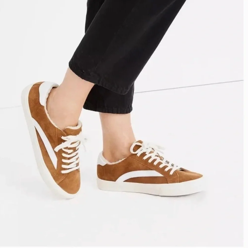 Madewell Sidewalk Low-Top In Suede And Sherpa Fits Women’ 8